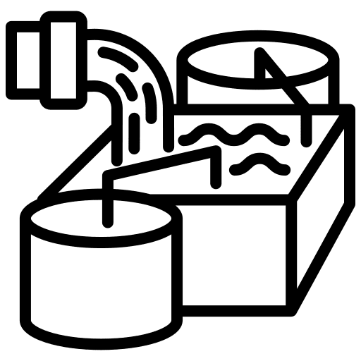 Water treatment plant diagram.